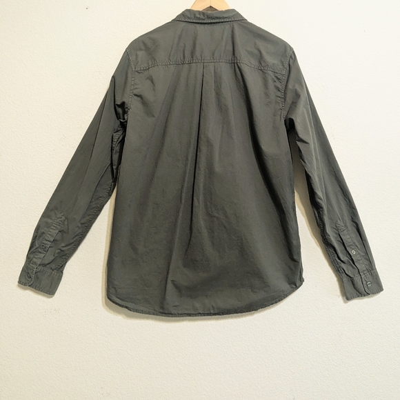 Outerknown Sea Shirt GREEN long sleeve 100% cotton button up SIZE Medium - Picture 3 of 5